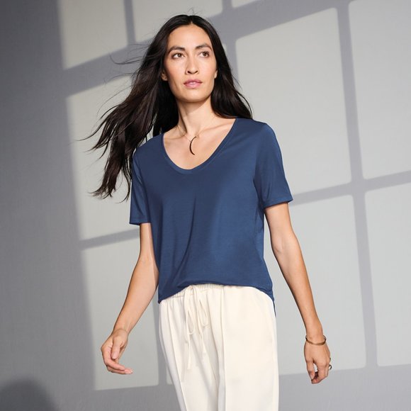 Mercer+Mettle Women's Stretch Jersey Relaxed Scoop Tee- NWOT - Picture 1 of 3